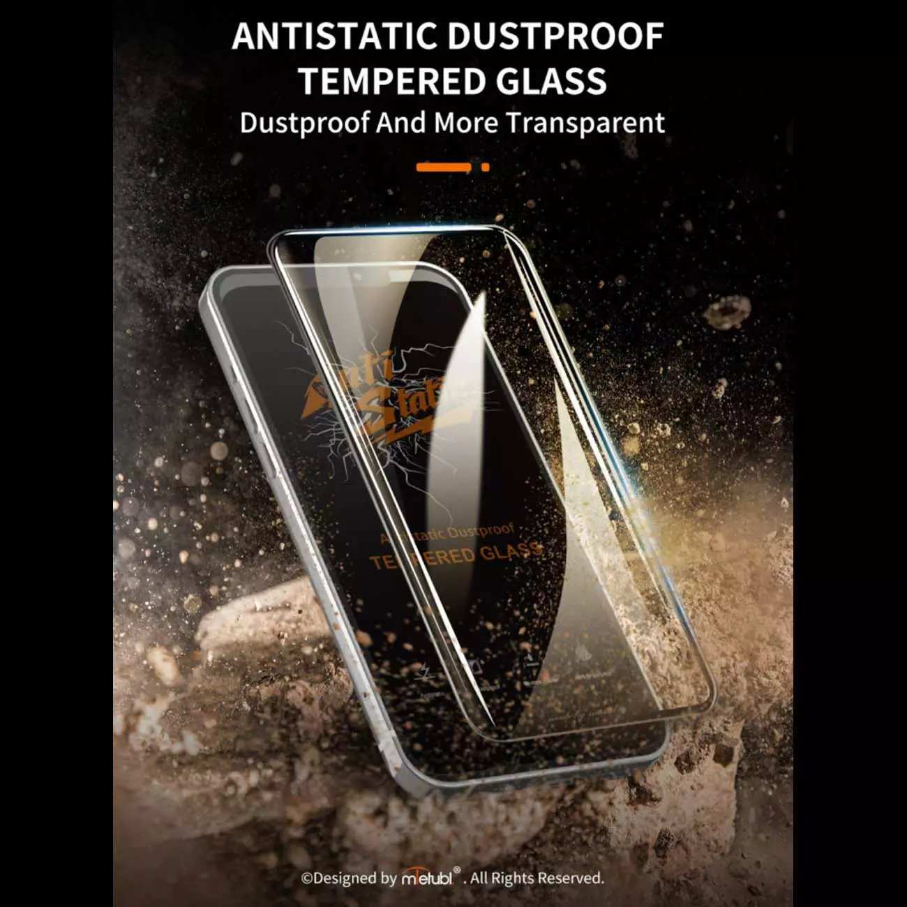 گلس شفاف آیفون 15 و 16 آنتی استاتیک Antistatic Dustproof