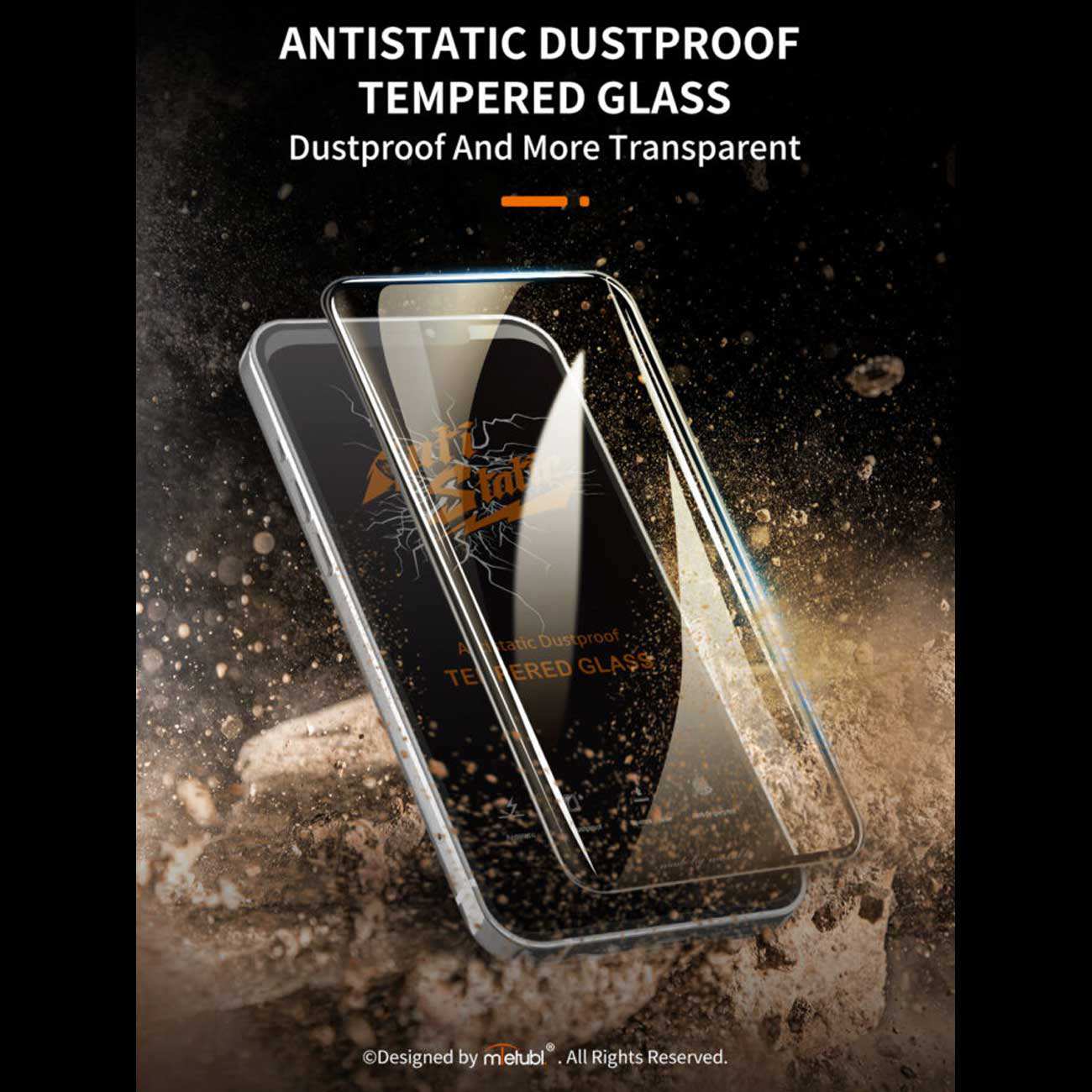 گلس شفاف آیفون 16 پرومکس آنتی استاتیک Antistatic Dustproof