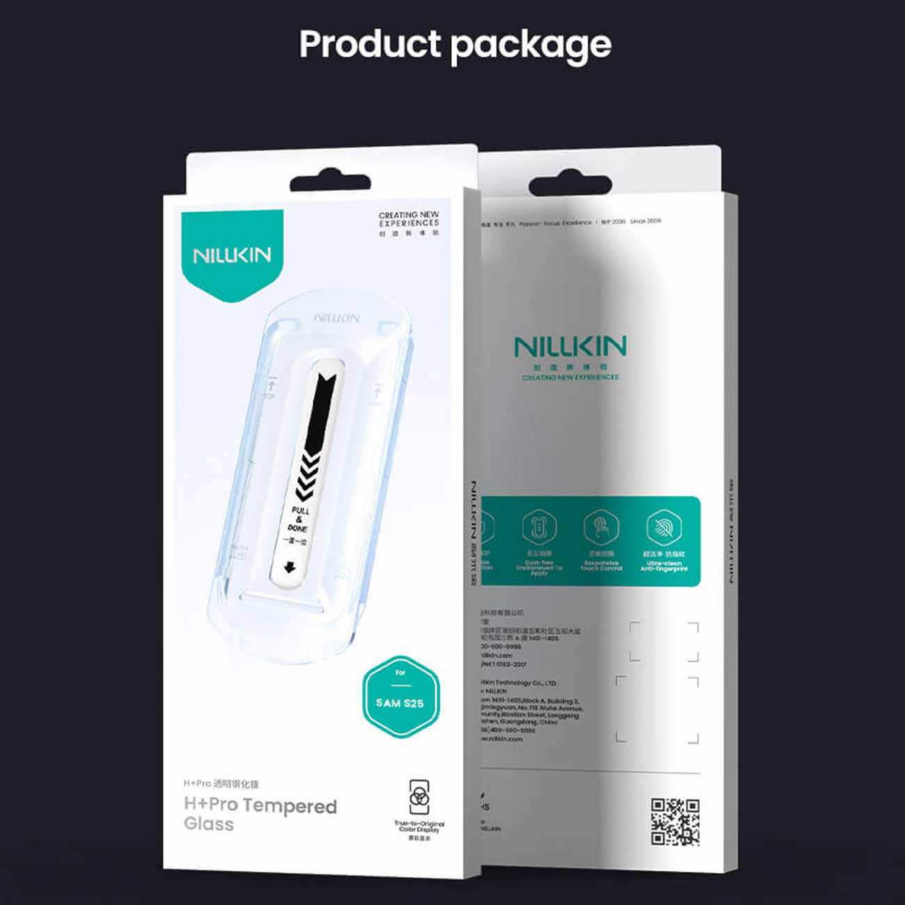 گلس شفاف سامسونگ گلکسی اس 25 پلاس نیلکین همراه با ابزار نصب Amazing H+ Pro