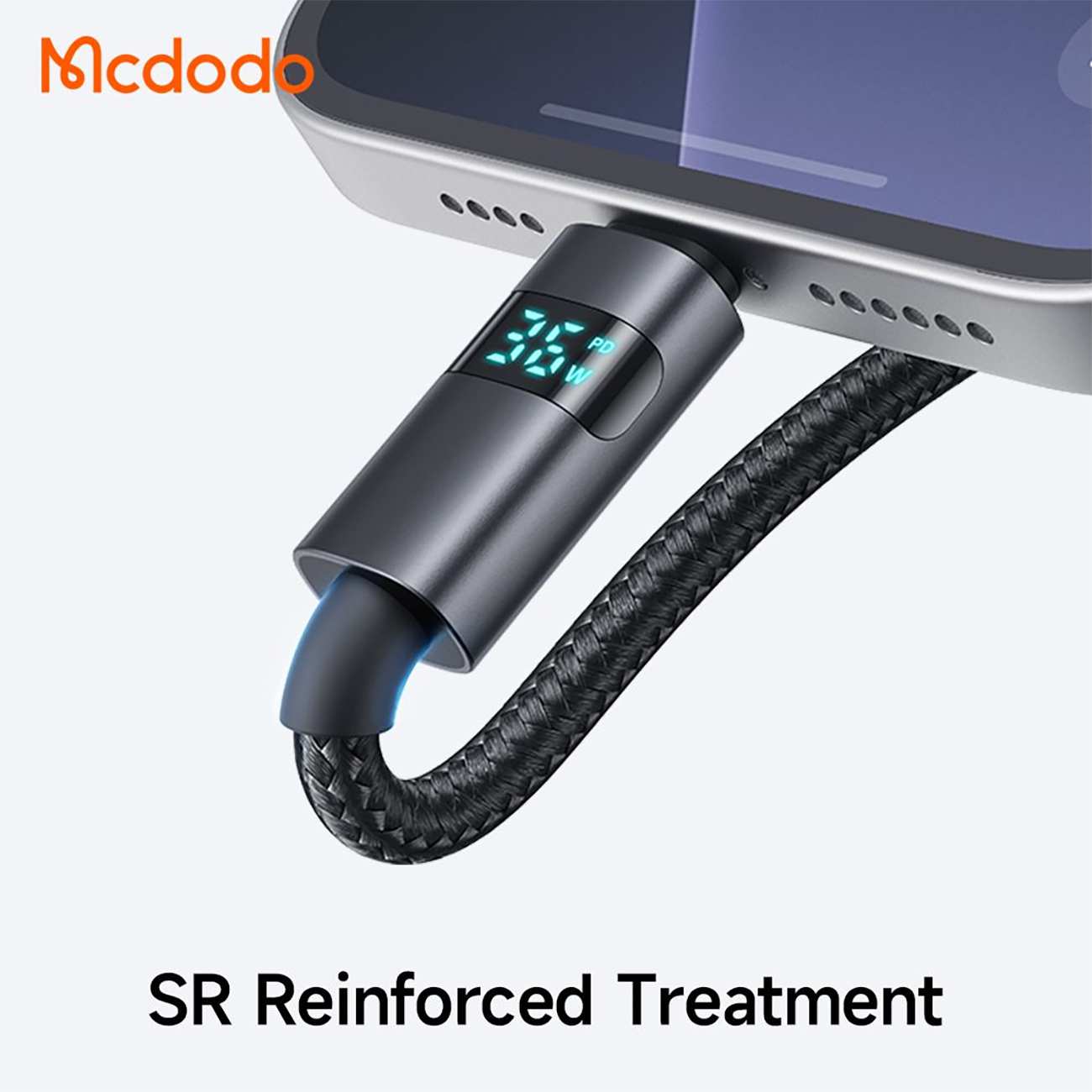 کابل شارژ و انتقال داده تایپ سی به لایتنینگ 36 وات کارپلی 1.2 متری مک دودو CA-657