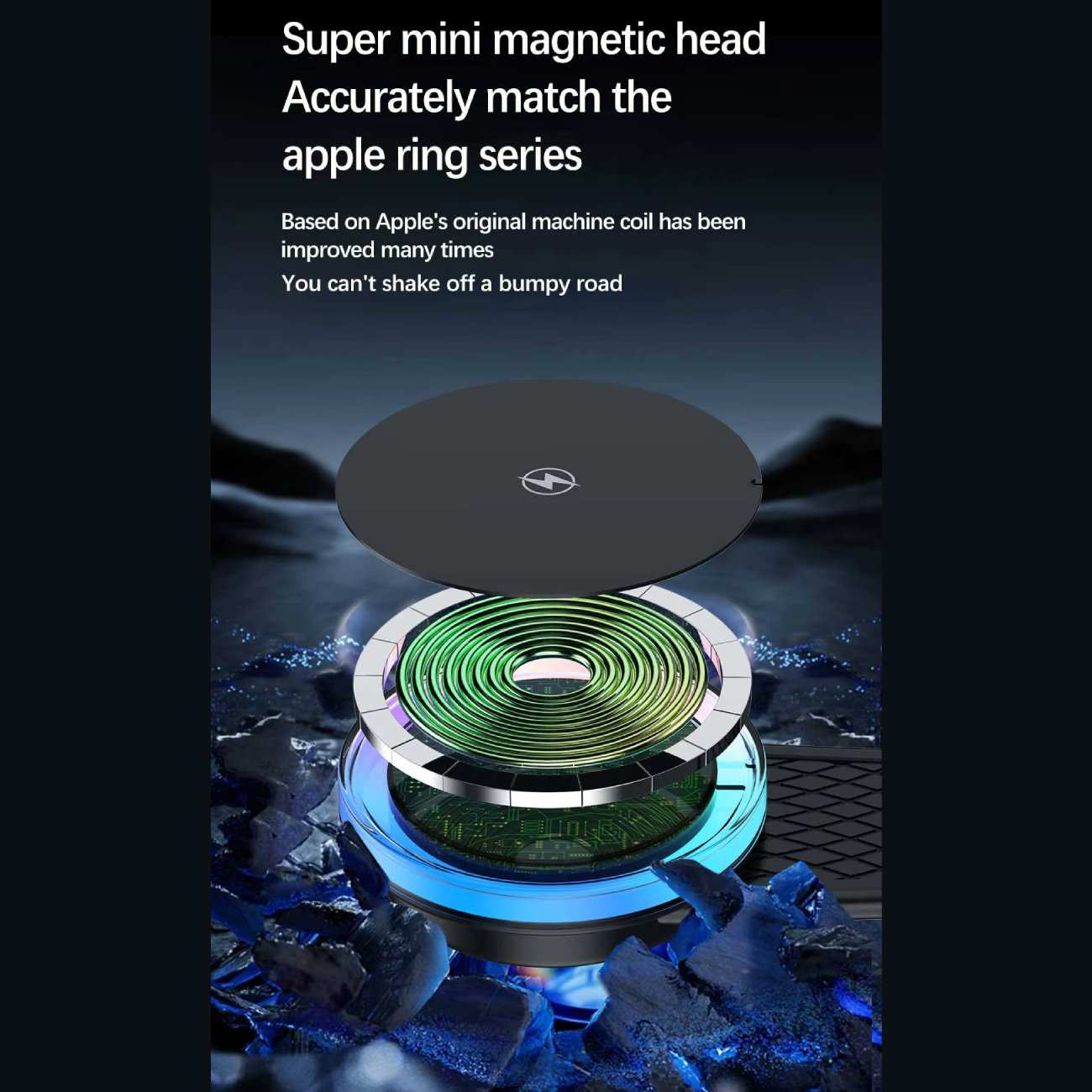 هولدر و شارژر بی سیم مگنتی تاشو داخل خودرو 15 وات X12