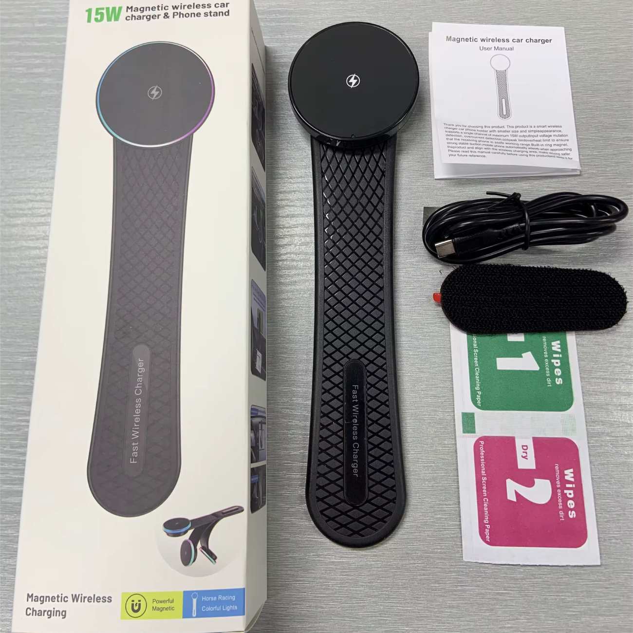 هولدر و شارژر بی سیم مگنتی تاشو داخل خودرو 15 وات X12