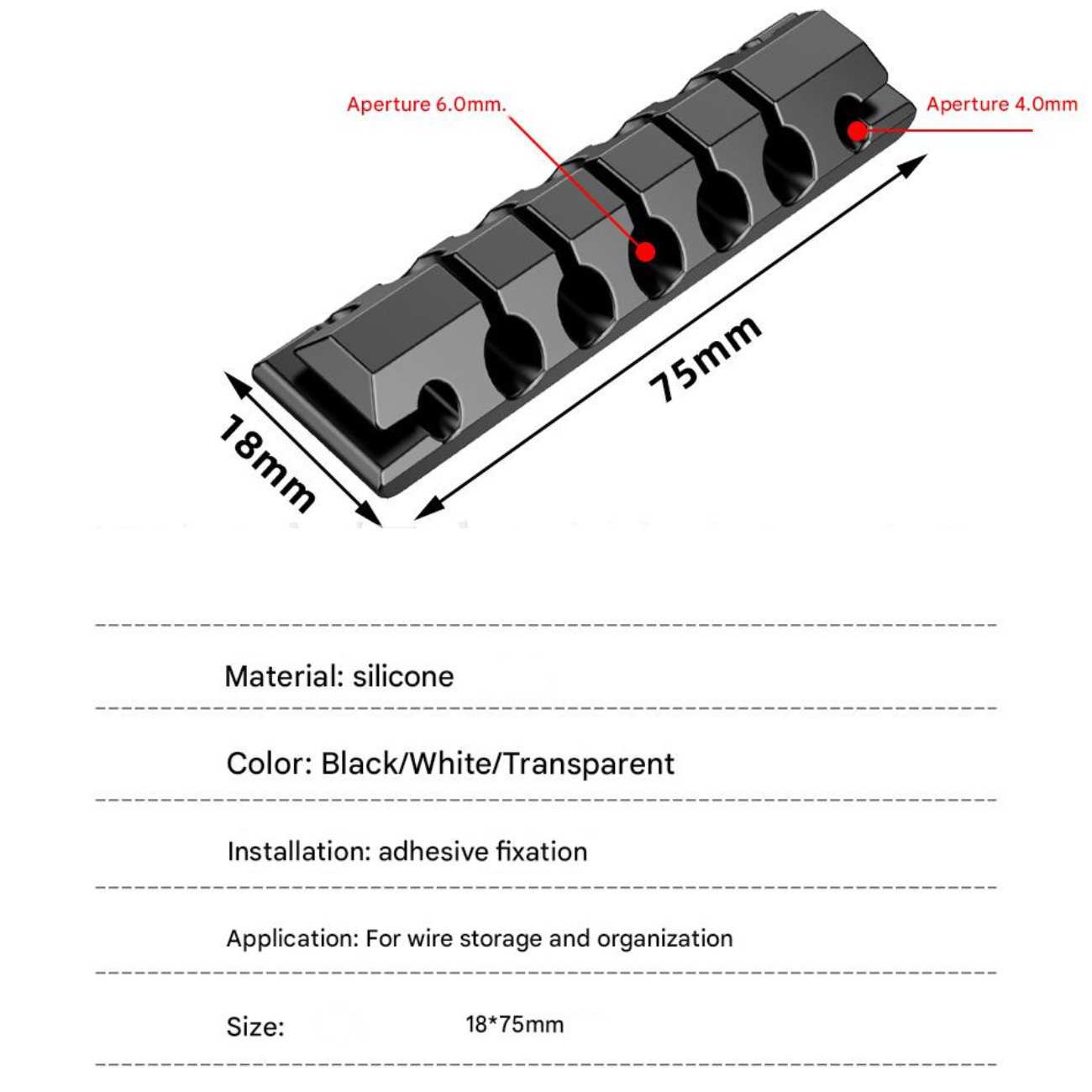گیره نگهدارنده و نظم دهنده کابل (بسته 5 عددی)