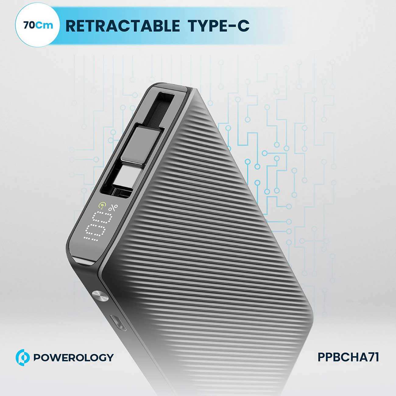 پاوربانک شارژ سریع تایپ سی 22 وات 10000 پاورولوژی PPBCHA71
