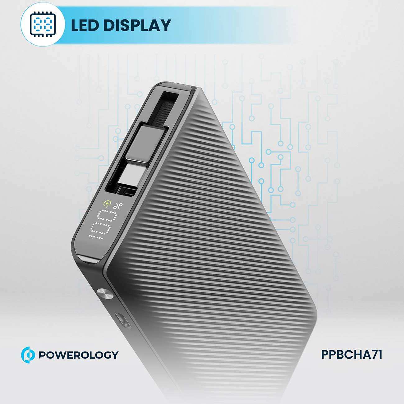 پاوربانک شارژ سریع تایپ سی 22 وات 10000 پاورولوژی PPBCHA71