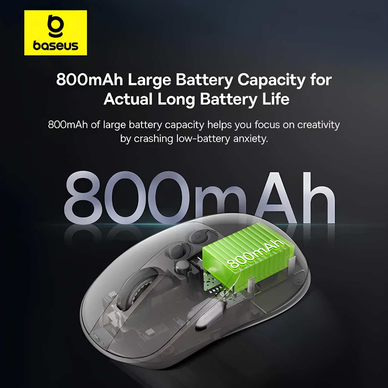 ماوس بی سیم دو حالته ویرایشگر با هوش مصنوعی قابل شارژ بیسوس BS-007 MAX