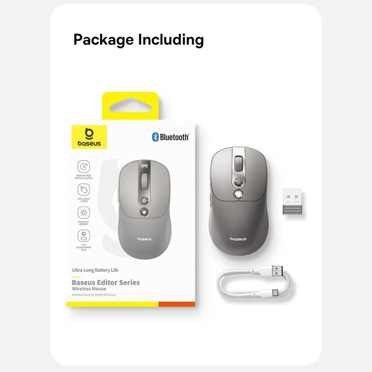 ماوس بی سیم دو حالته ویرایشگر با هوش مصنوعی قابل شارژ بیسوس BS-007 MAX