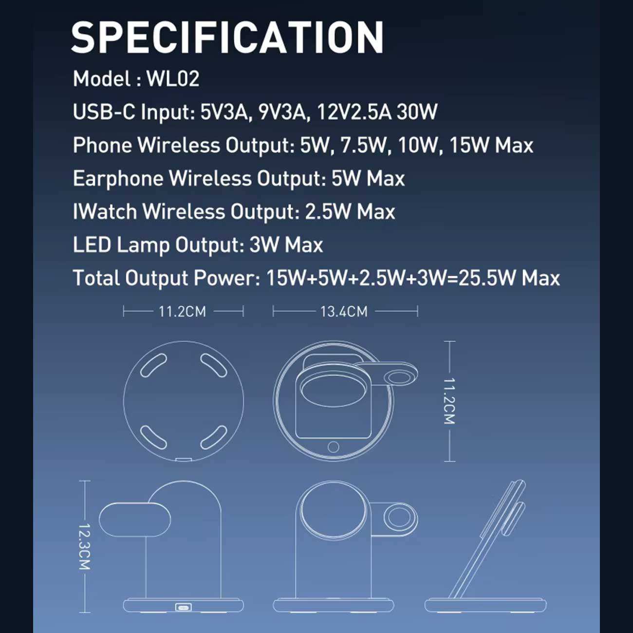 استند و شارژر وایرلس رومیزی 5 کاره 15 وات الدنیو WL02