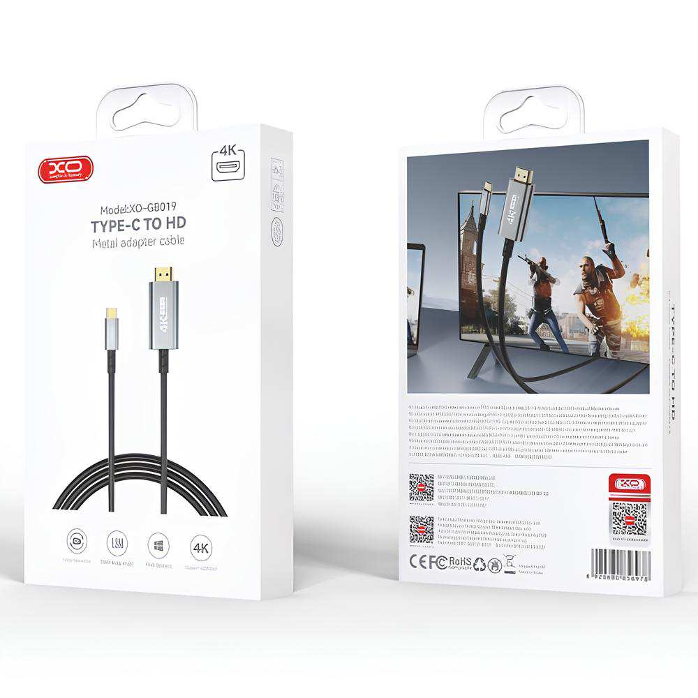 کابل تبدیل 180 سانتیمتری تایپ سی به اچ دی ام ایکس او GB019