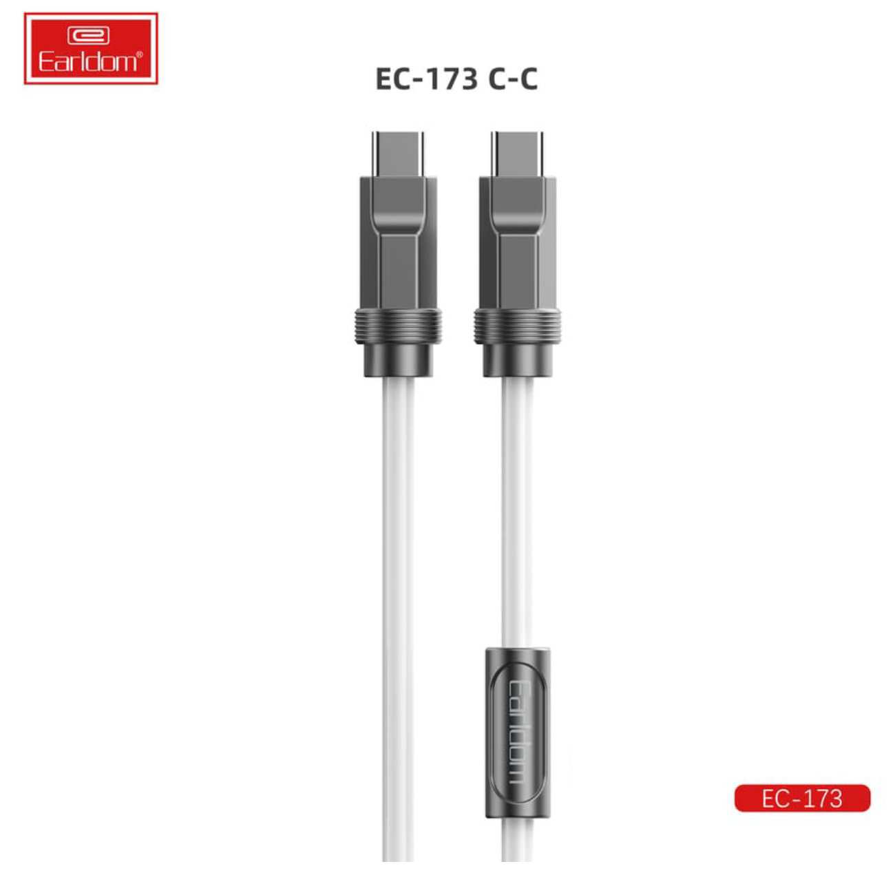 کابل فست شارژ تایپ سی به تایپ سی 100 وات 3 آمپر یک متری ارلدام EC-173C-C