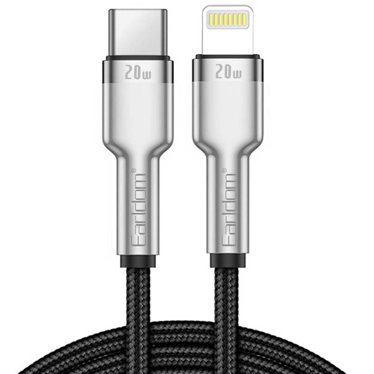 کابل شارژ سریع تایپ سی به لایتنینگ 20 وات 1 متری ارلدام EC-PD01i