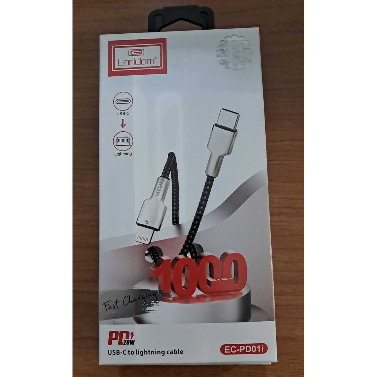 کابل شارژ سریع تایپ سی به لایتنینگ 20 وات 1 متری ارلدام EC-PD01i