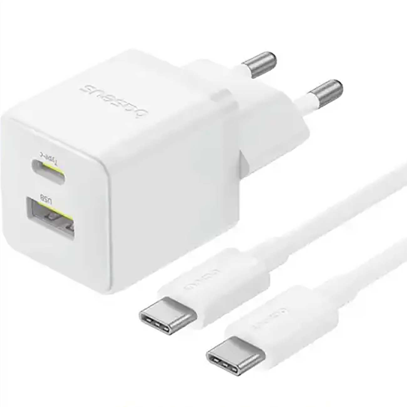 شارژر دیواری فست تایپسی و یو اس بی 30 وات بیسوس با کابل دو سر تایپ سی CCZC30UE