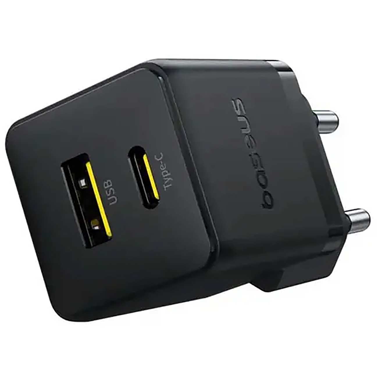 شارژر دیواری 20 وات فست شارژ Type-C و USB بیسوس با کابل دو سر تایپ سی CCZC20UE