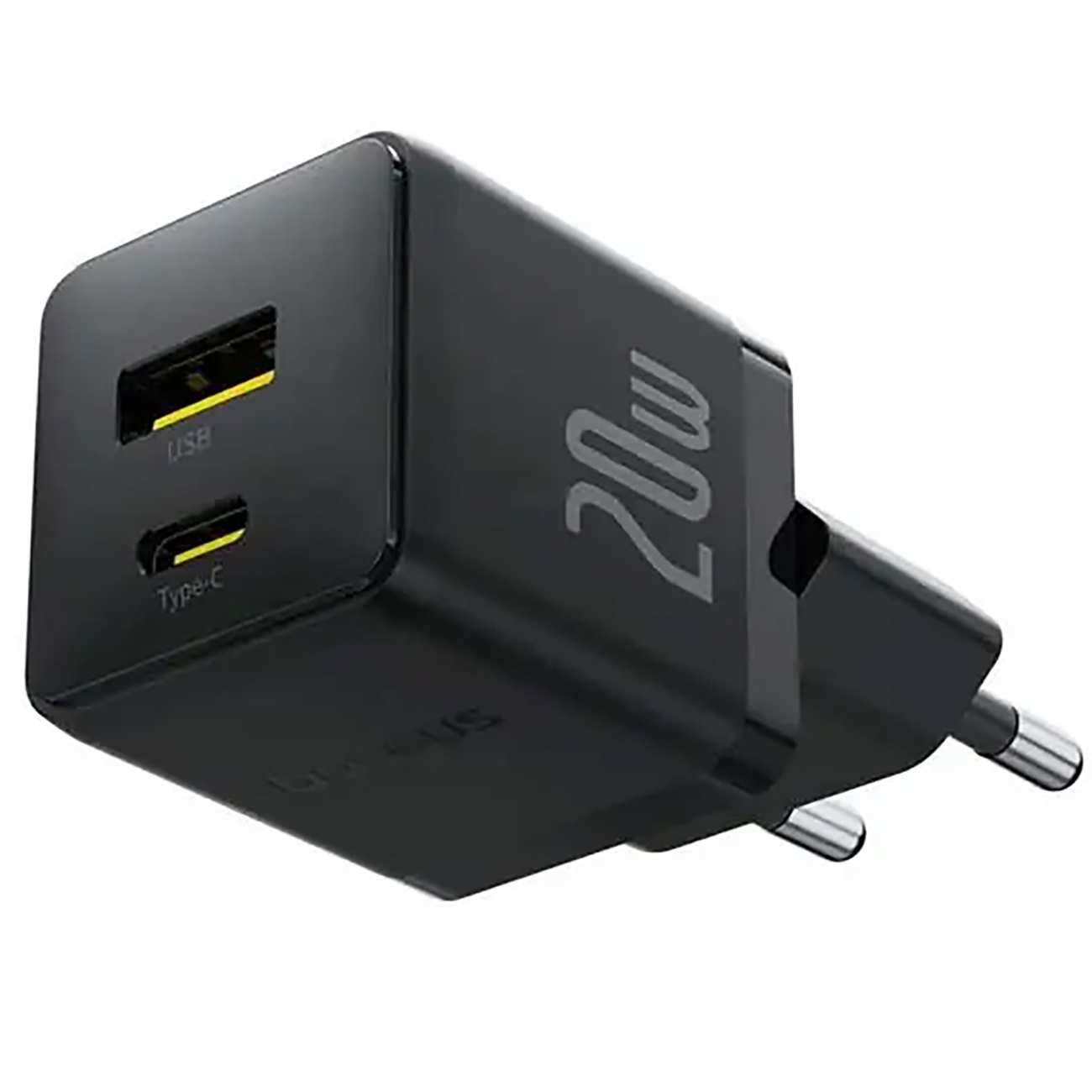 شارژر دیواری 20 وات فست شارژ Type-C و USB بیسوس با کابل دو سر تایپ سی CCZC20UE