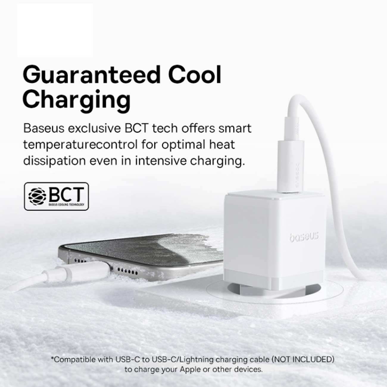 شارژر دیواری تایپ سی 20 وات بیسوس همراه با کابل دو سر تایپ سی 60 وات یک متری CCZC20CE