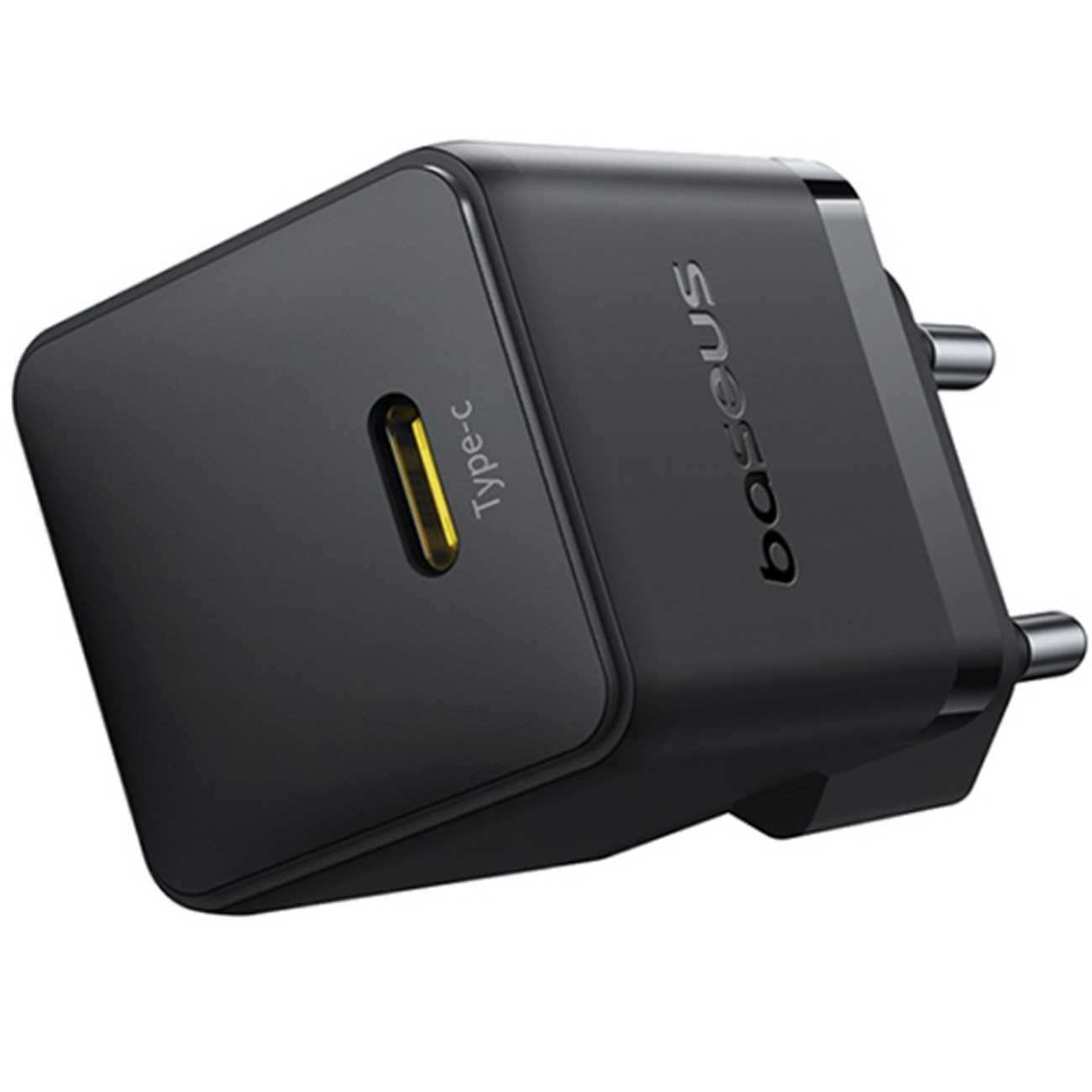 شارژر دیواری تایپ سی 20 وات بیسوس همراه با کابل دو سر تایپ سی 60 وات یک متری CCZC20CE