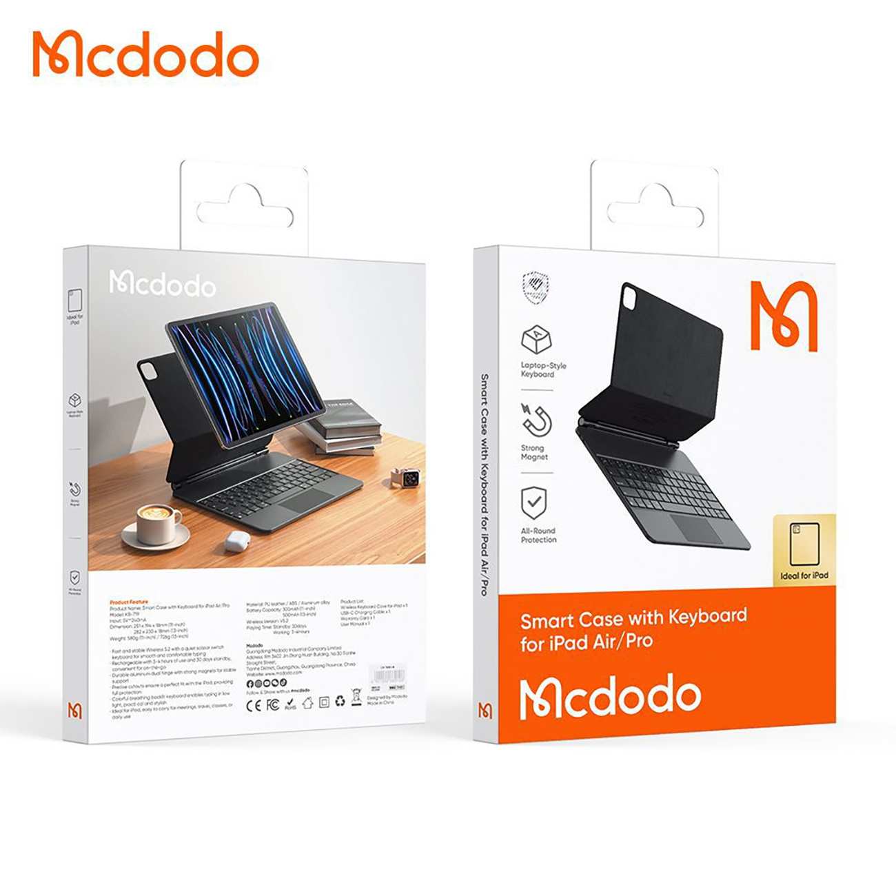 کاور کتابی هوشمند مگنتی کیبورد دار آیپد ایر ام4 13 اینچ 2024 مک دودو KB-7193