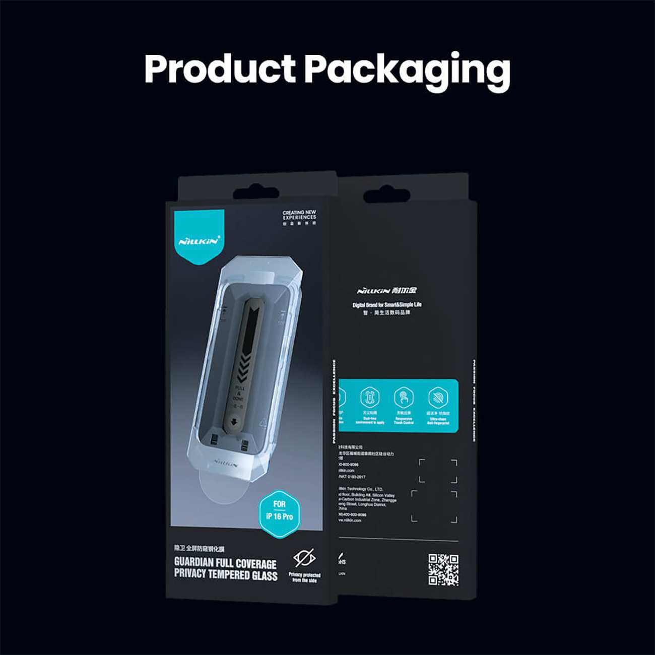 گلس پرایوسی آیفون 16 پرو نیلکین همراه با کیت نصب Amazing Guardian