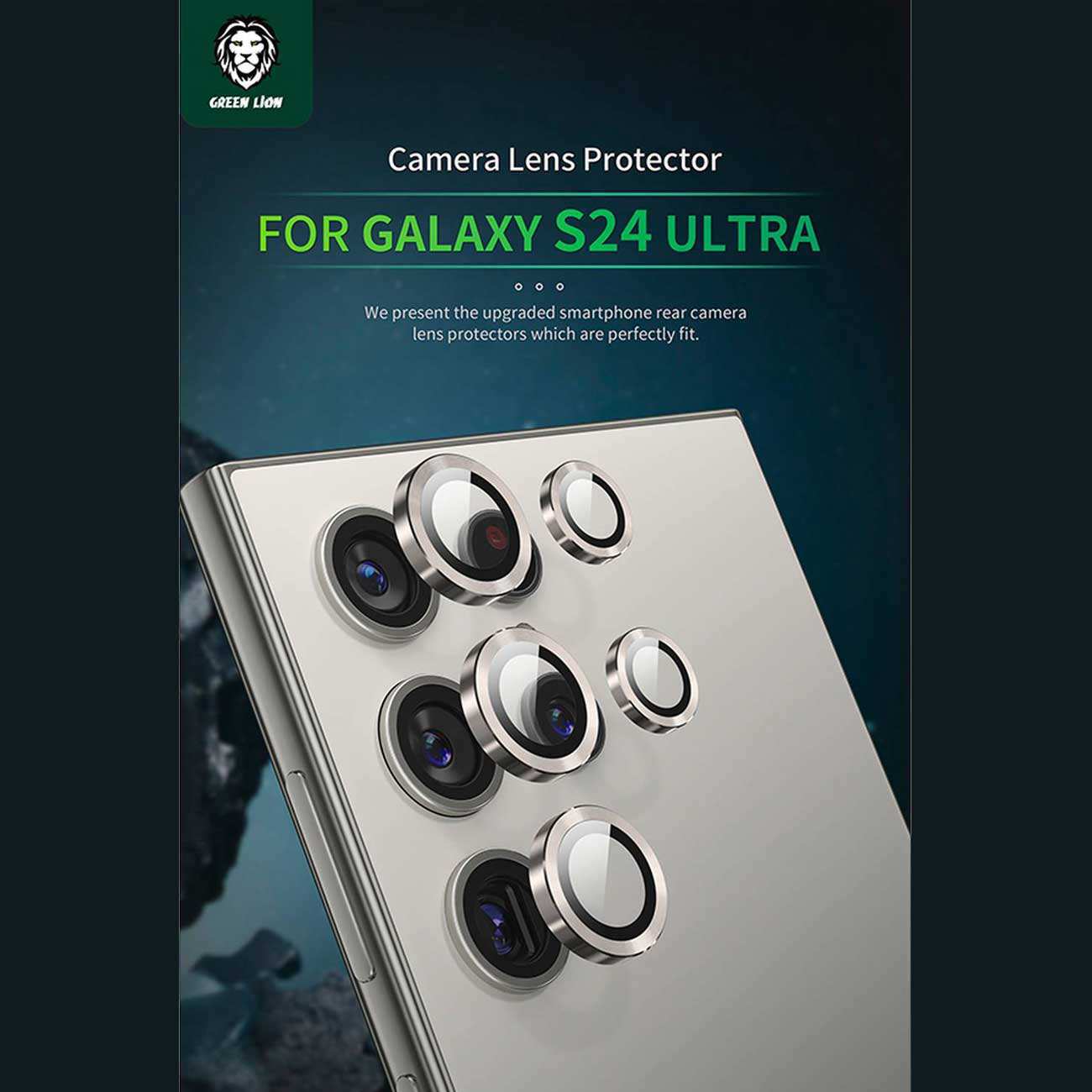 محافظ لنز دوربین گوشی سامسونگ Galaxy S24 Ultra گرین لاین GNCLNSARS24UBK