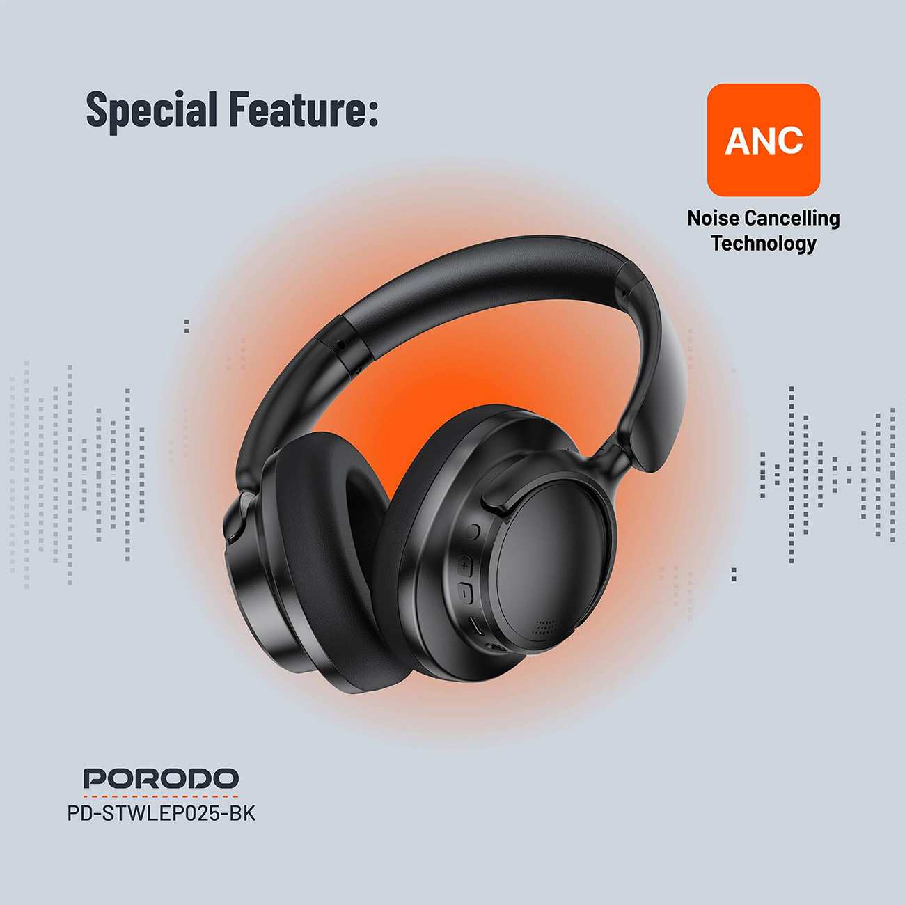 هدفون بلوتوثی و سیمی 5.3 پورودو PD-STWLEP025-BK