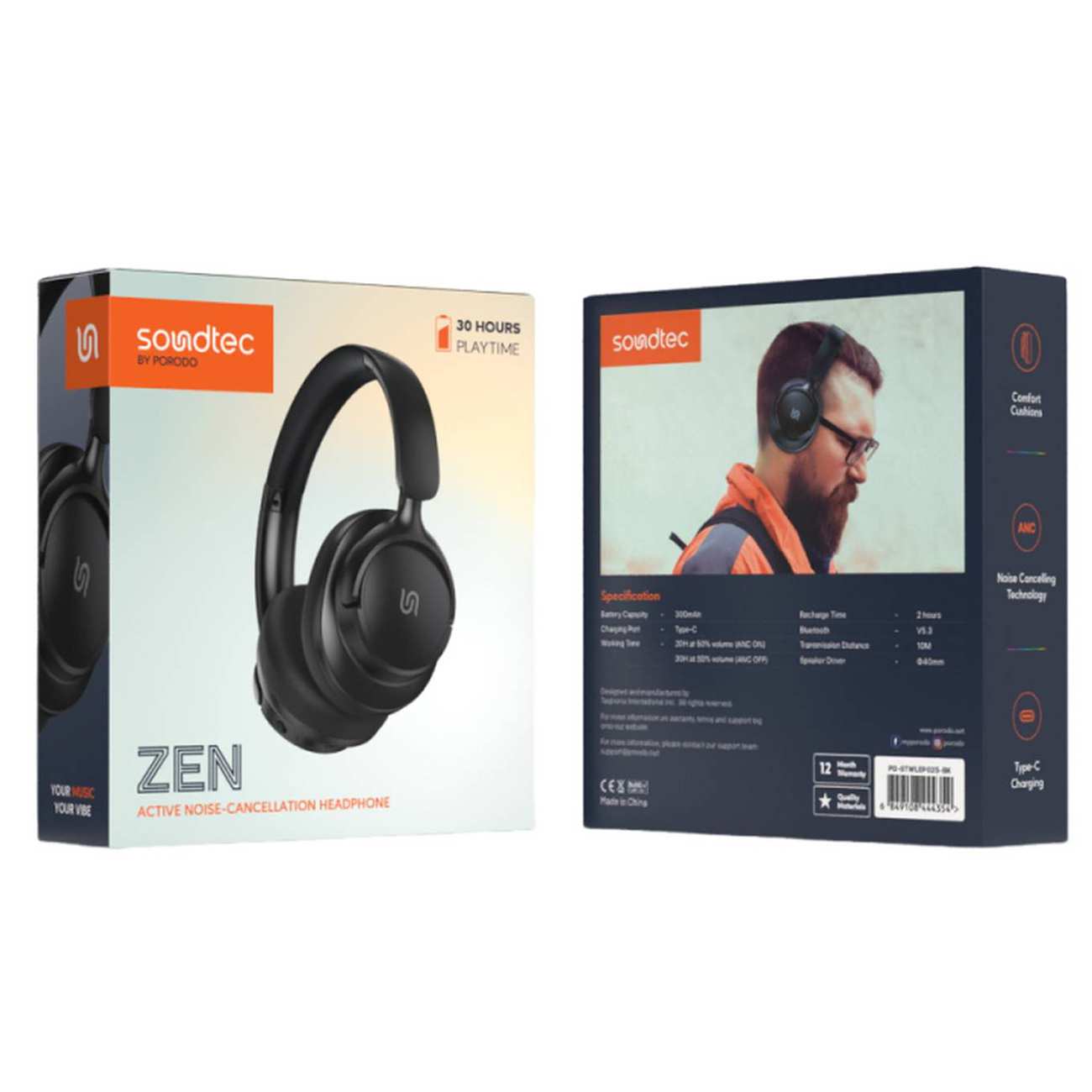 هدفون بلوتوثی و سیمی 5.3 پورودو PD-STWLEP025-BK