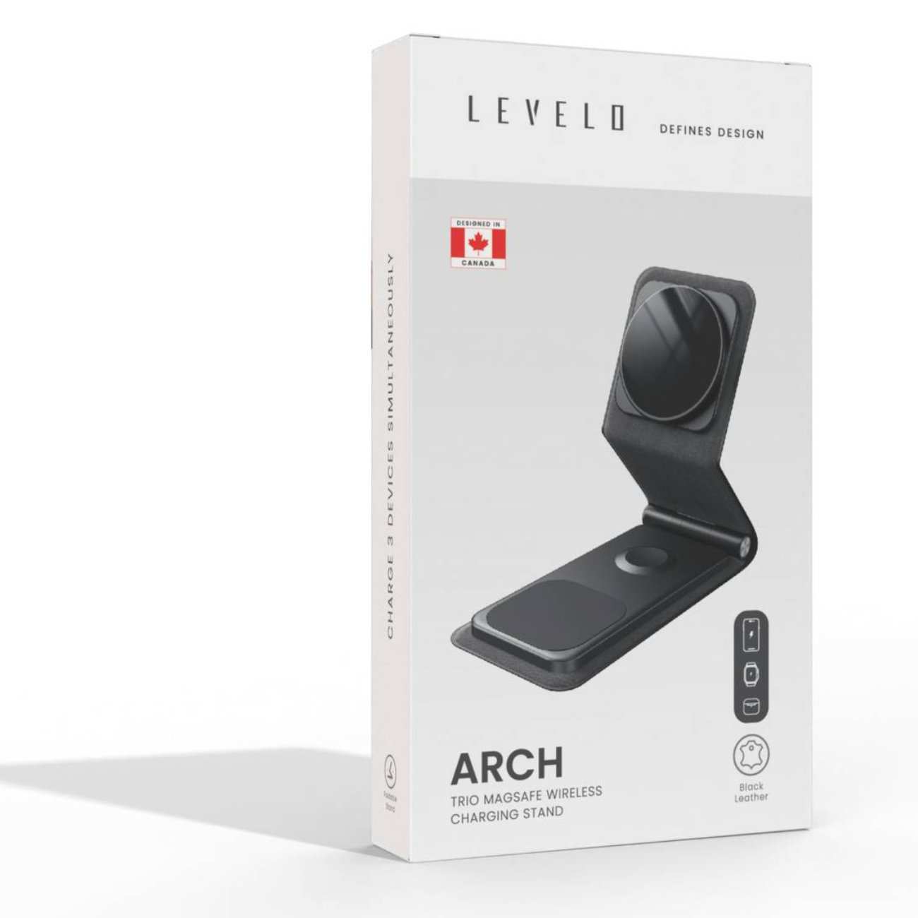 هولدر شارژر وایرلس 15 وات آیفون، ایرپاد، اپل واچ تاشو لِوِلو LV31WSS