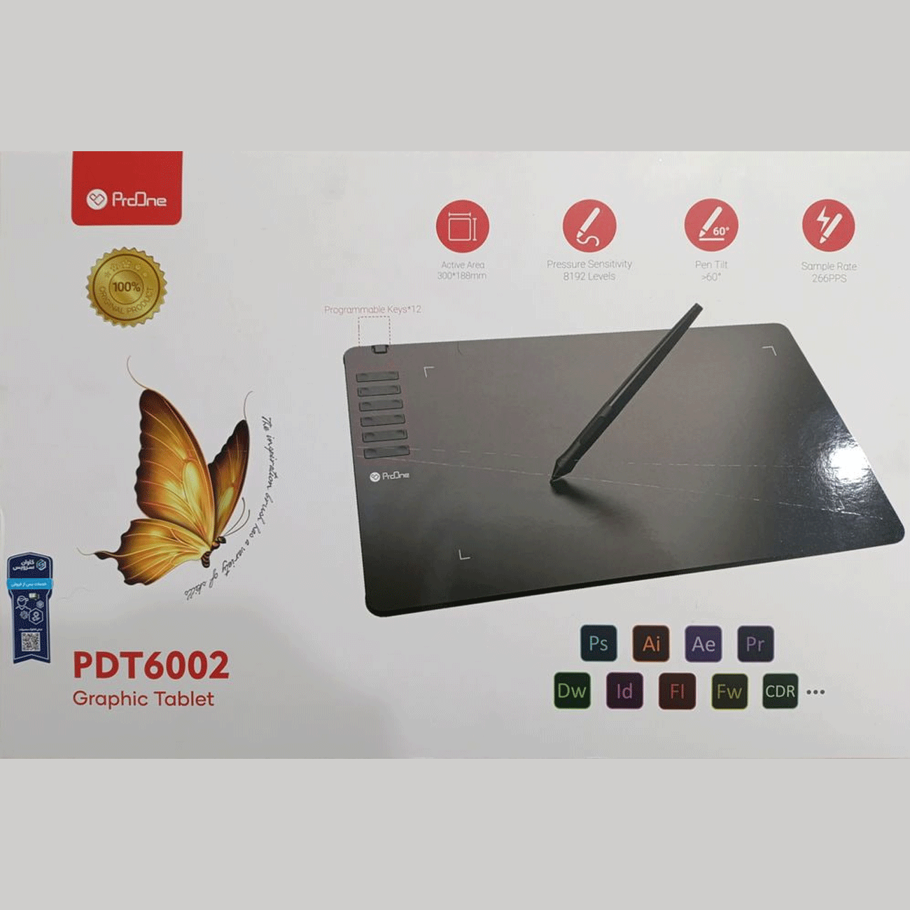 تبلت گرافیکی پرووان با قلم نوری PDT6002