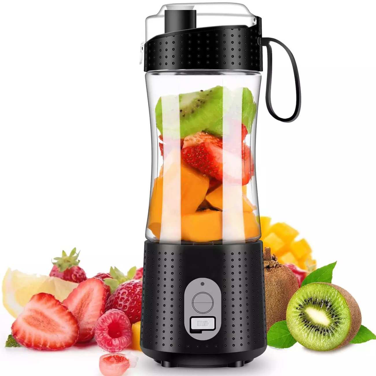 شیکر و آبمیوه گیری شارژی قابل حمل 380 میلی لیتر گرین لاین GNBLNDMPJBK