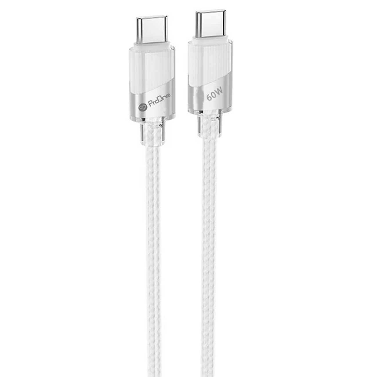 کابل دو سر تایپ سی شارژ سریع 60 وات 3 آمپر یک متری پرووان PCC131