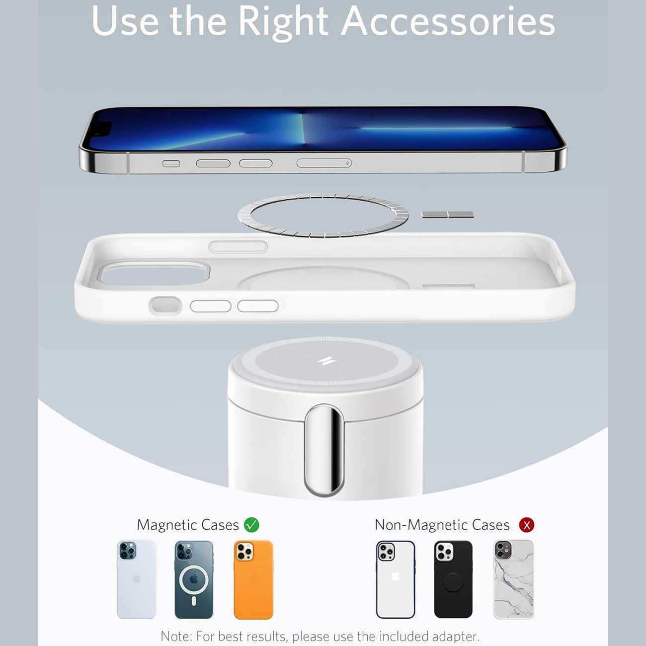 استند و شارژر وایرلس 15 وات گوشی آیفون 12/13/14 و هندزفری بلوتوثی انکر 623 B2568231