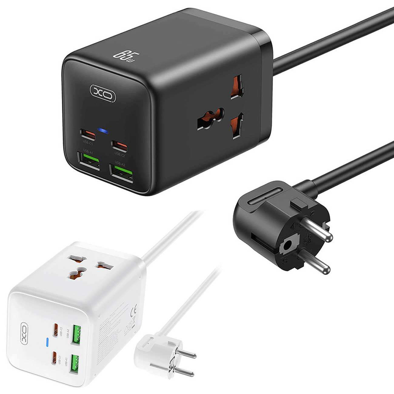 چندراهی دو سوکت برق، دو تایپ سی و دو یو اس بی 65 وات ایکس او WL24