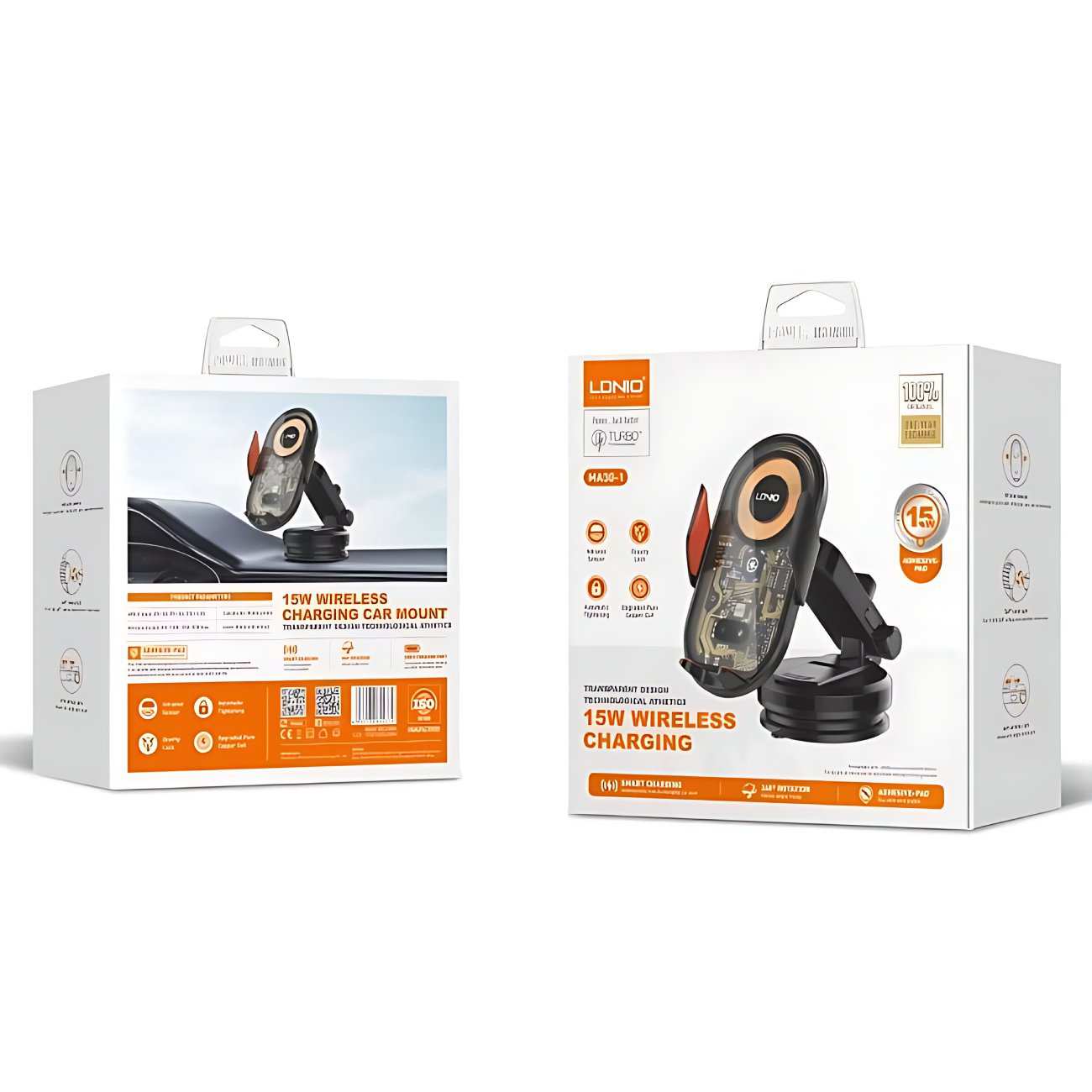 هولدر و شارژر بی سیم چرخشی 360 درجه داخل خودرو 15 وات الدنیو MA30-1