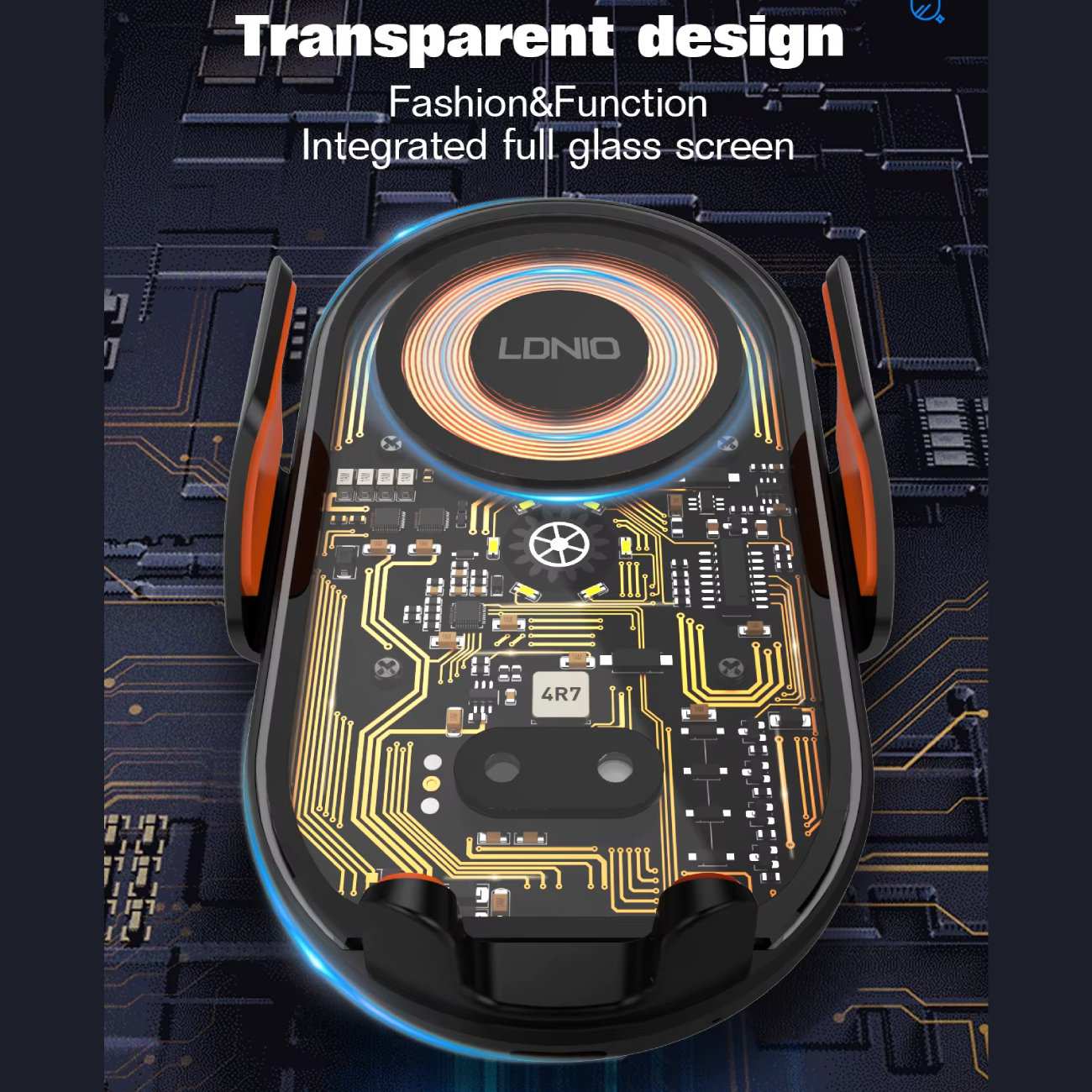 هولدر و شارژر بی سیم چرخشی 360 درجه داخل خودرو 15 وات الدنیو MA30-1