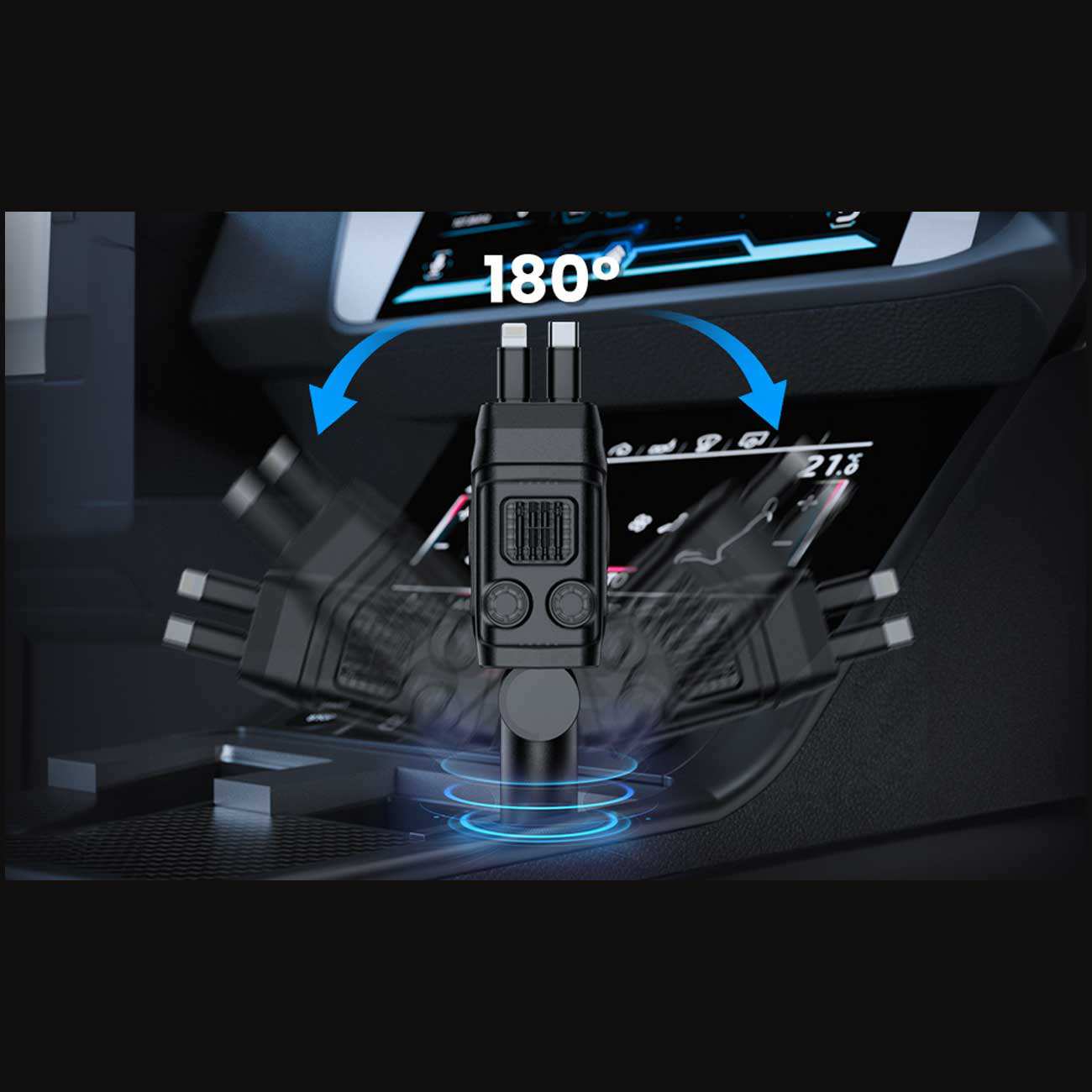 شارژر فندکی فست شارژ ماشین 104 وات Type-C، Lightning، USB-A ایکس او CC66
