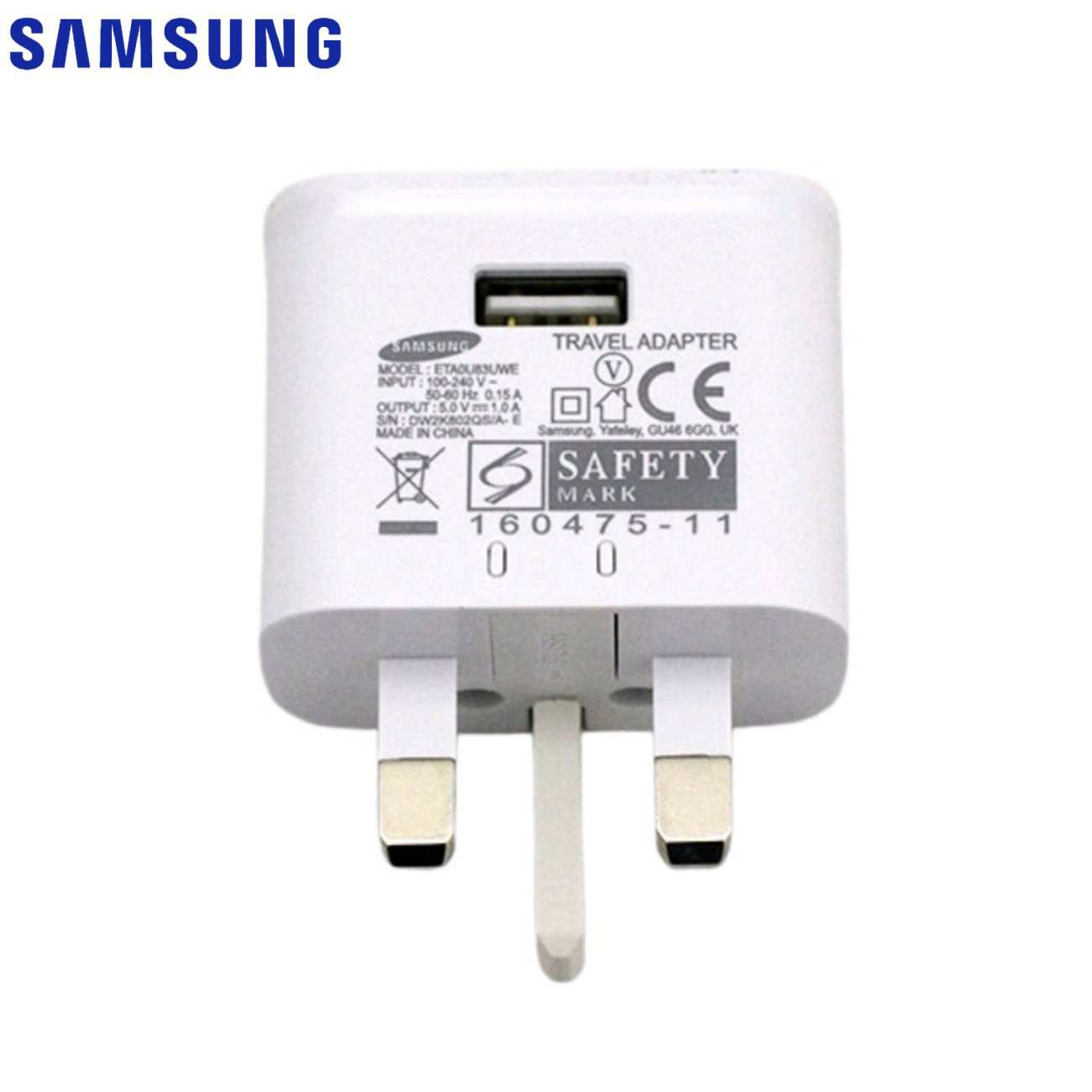 شارژر دیواری اصلی یو اس بی 5 وات 1 آمپر سامسونگ ETA0U83UWE