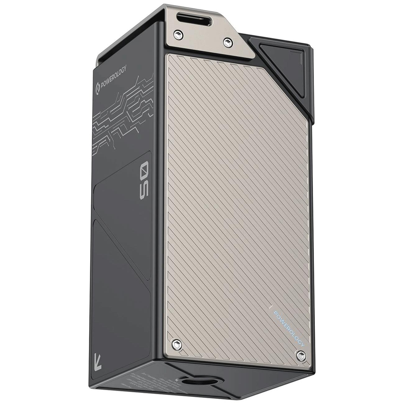 پاوربانک تایپ سی و یو اس بی شارژ سریع 65 وات 50000 پاورولوژی PPBCHA68