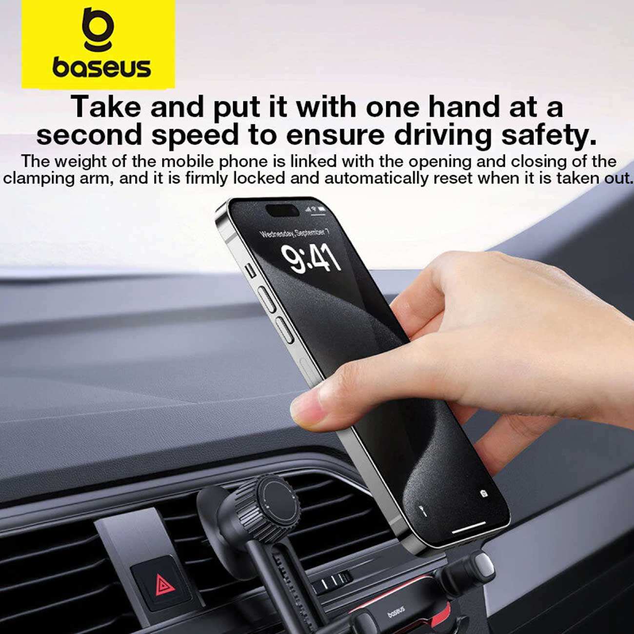 هولدر گوشی موبایل داخل خودرو دریچه کولری بیسوس BS-CM040