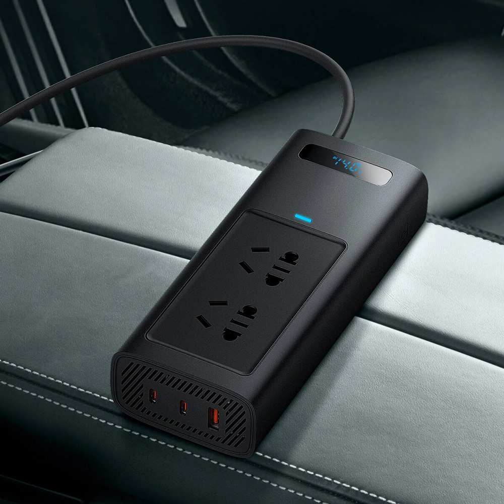 اینورتر 150 وات و شارژر فندکی فست شارژ ماشین بیسوس BS-CI15