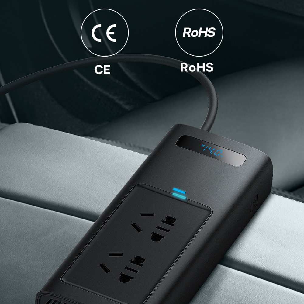 اینورتر 150 وات و شارژر فندکی فست شارژ ماشین بیسوس BS-CI15