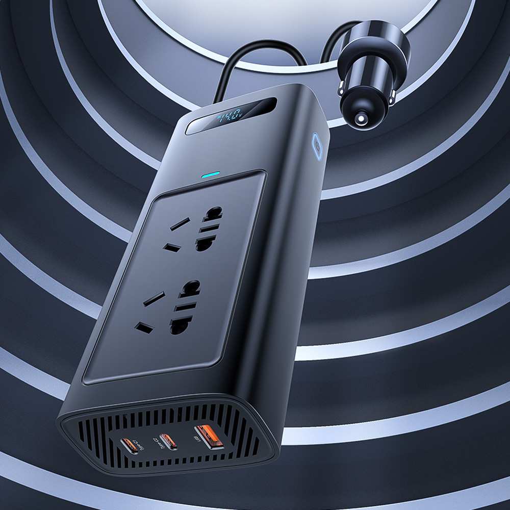 اینورتر 150 وات و شارژر فندکی فست شارژ ماشین بیسوس BS-CI15