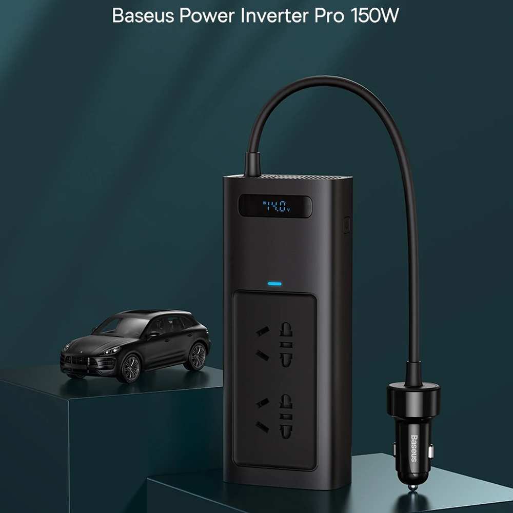 اینورتر 150 وات و شارژر فندکی فست شارژ ماشین بیسوس BS-CI15