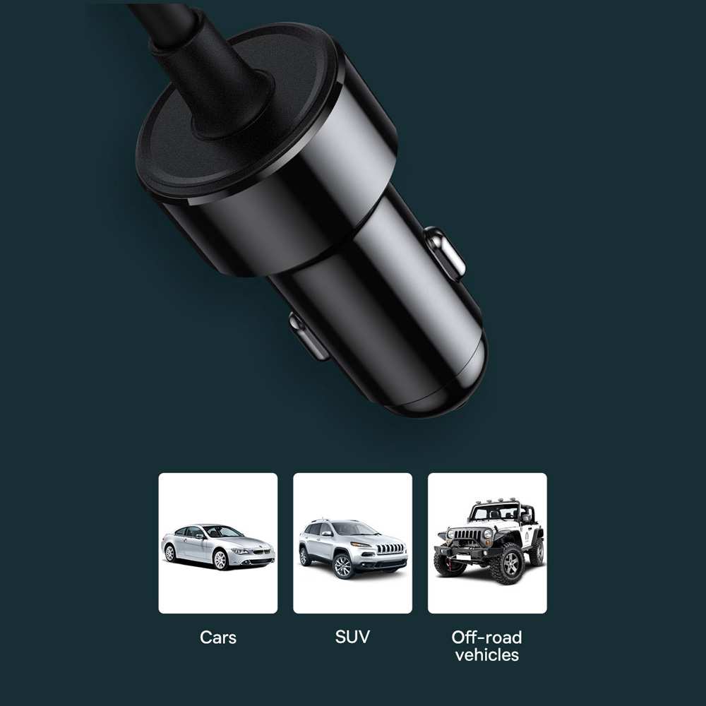 اینورتر 150 وات و شارژر فندکی فست شارژ ماشین بیسوس BS-CI15