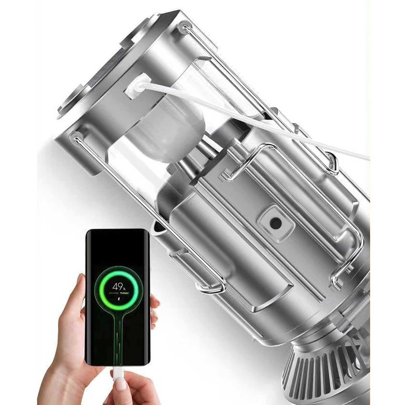 چراغ کمپینگ و پنکه شارژی قابل حمل سولار چند منظوره اسمایلینگشارک FS-116