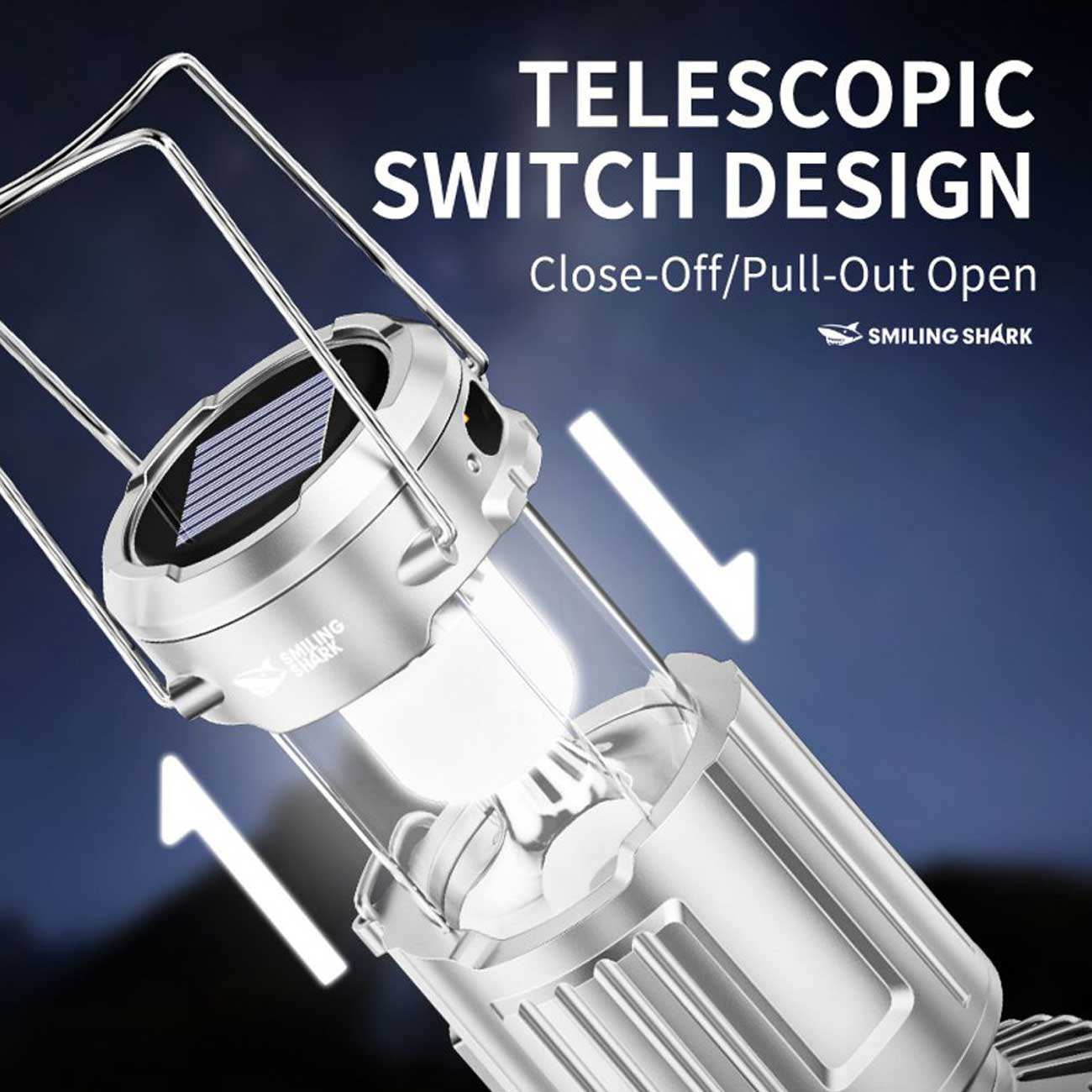 چراغ کمپینگ و پنکه شارژی قابل حمل سولار چند منظوره اسمایلینگشارک FS-116