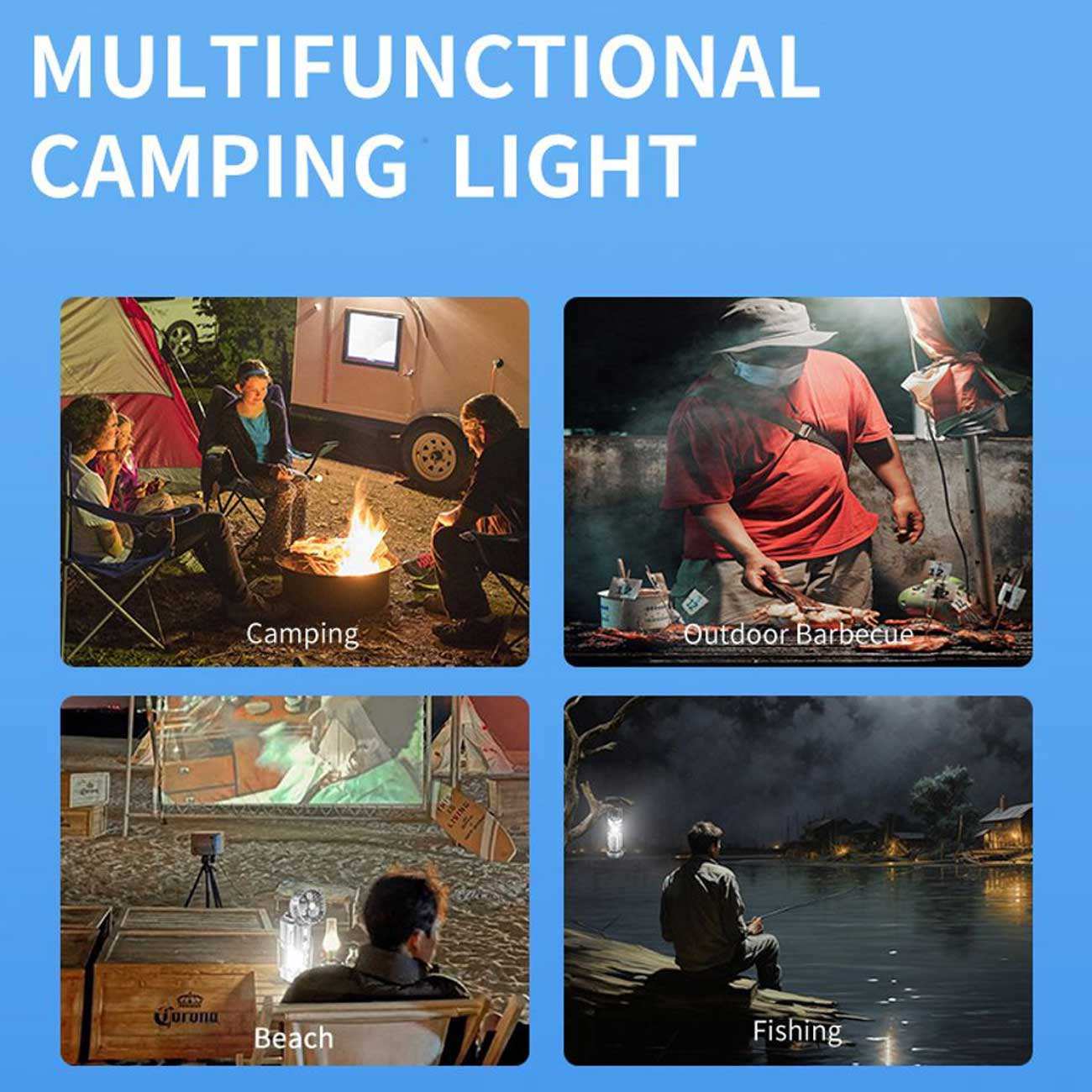 چراغ کمپینگ و پنکه شارژی قابل حمل سولار چند منظوره اسمایلینگشارک FS-116