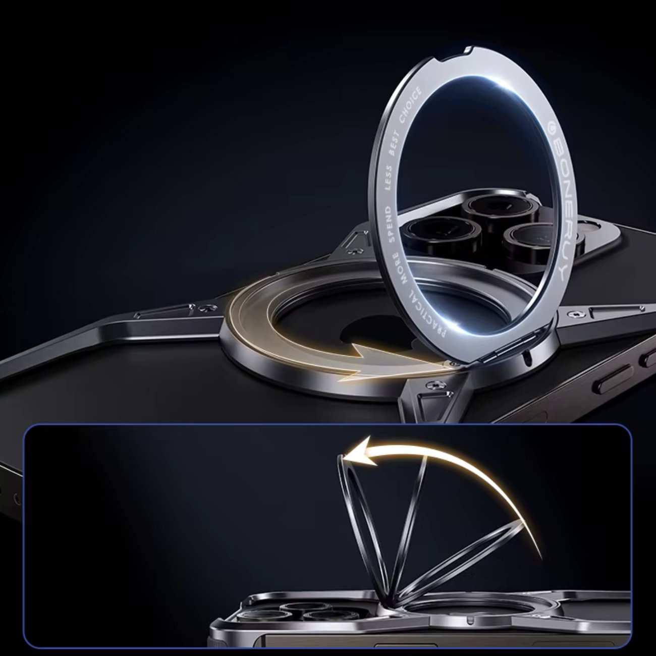 قاب آلومینیومی حلقه انگشتی آیفون 16 پرو M07