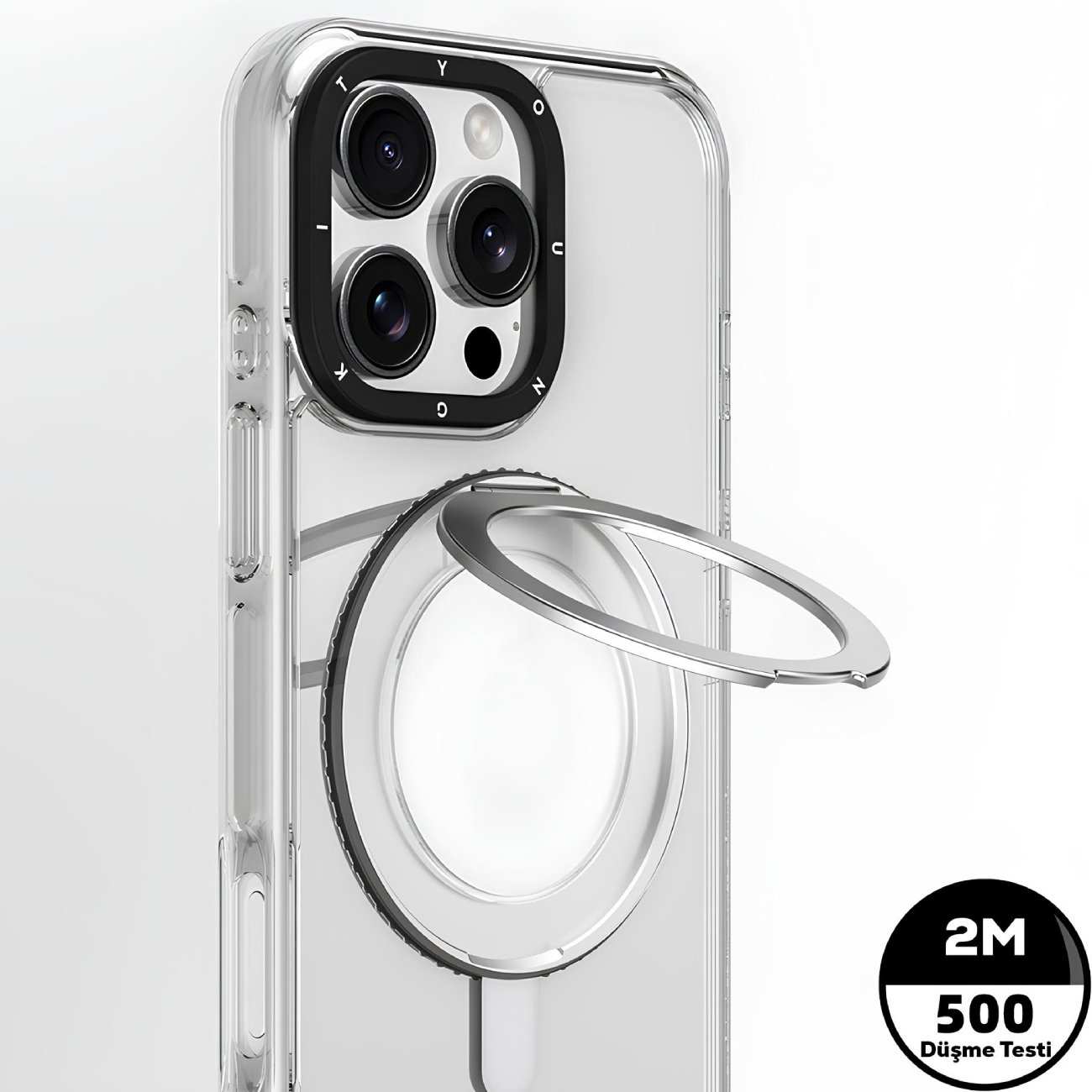 قاب مگ سیف حلقه انگشتی شفاف آیفون 16 پرو یانگ کیت ZDzhj001