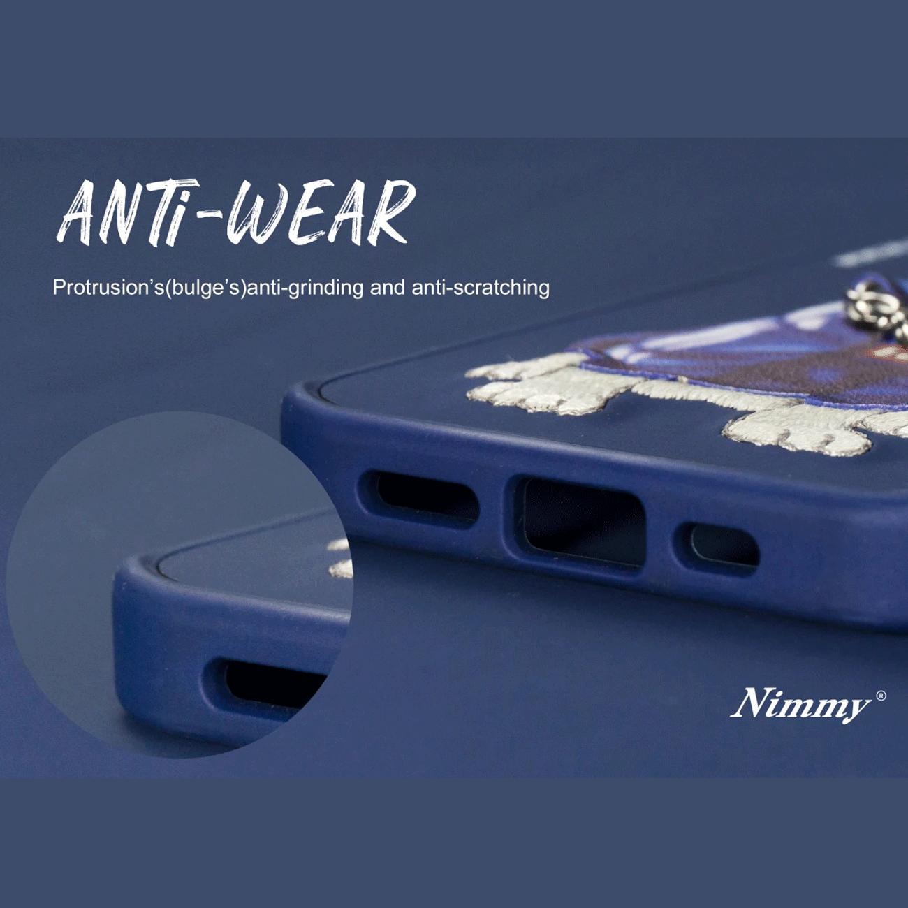 قاب محافظ گوشی آیفون 15 طرح گربه با زنجیر و عینک واقعی نیمی YJ202104