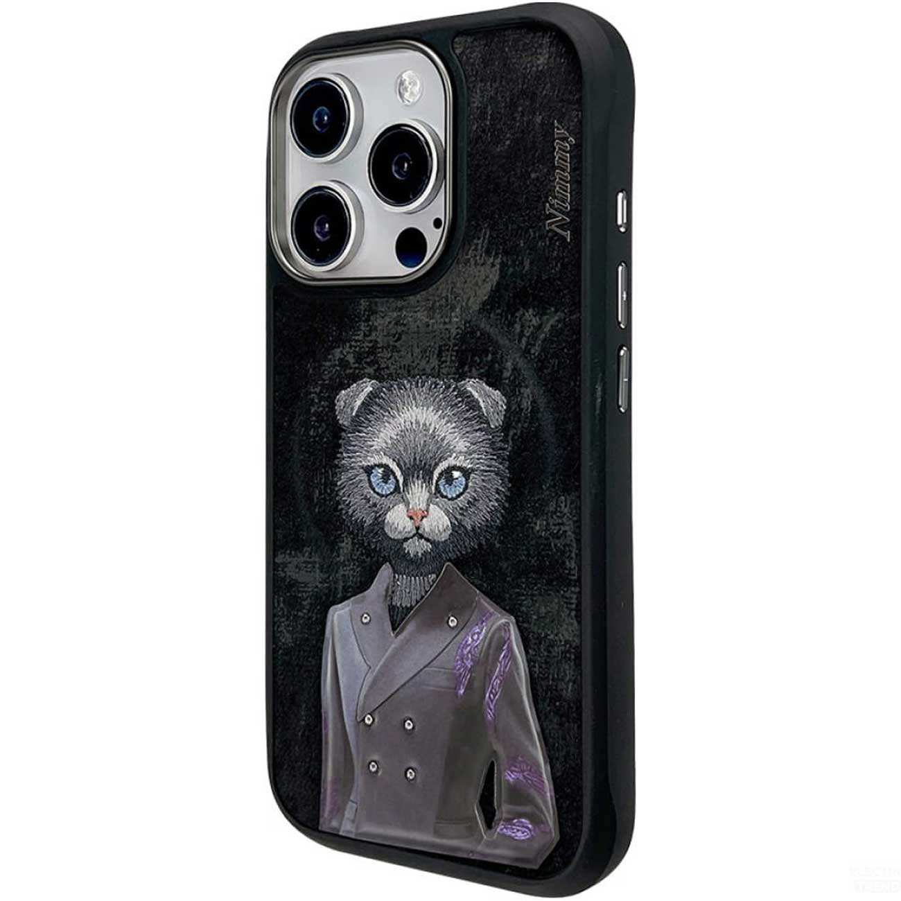 قاب محافظ گوشی آیفون 16 پرو طرح گربه با اکسسوری واقعی نیمی Fashion